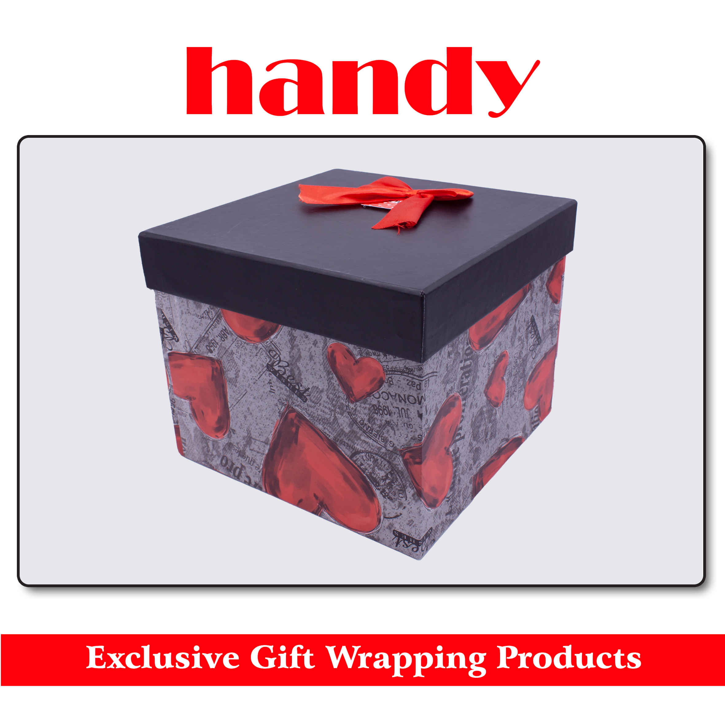 جعبه مربع بلند 5 سایز - طرح قلب