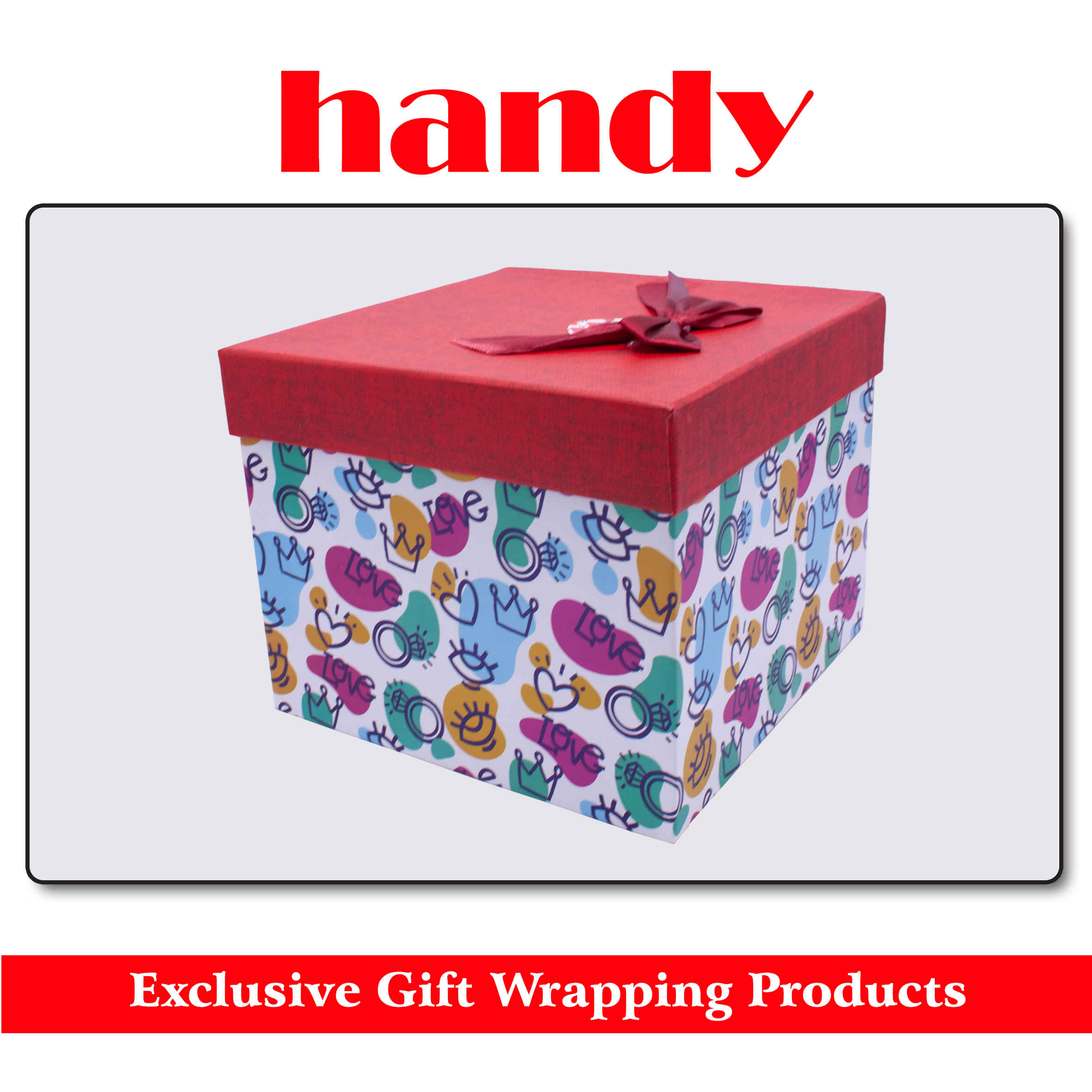 جعبه مربع بلند 5 سایز - طرح قلب