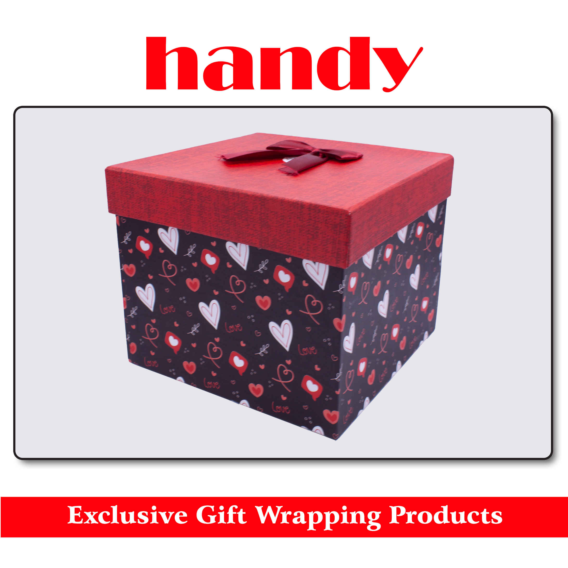 جعبه مربع بلند 5 سایز - طرح قلب