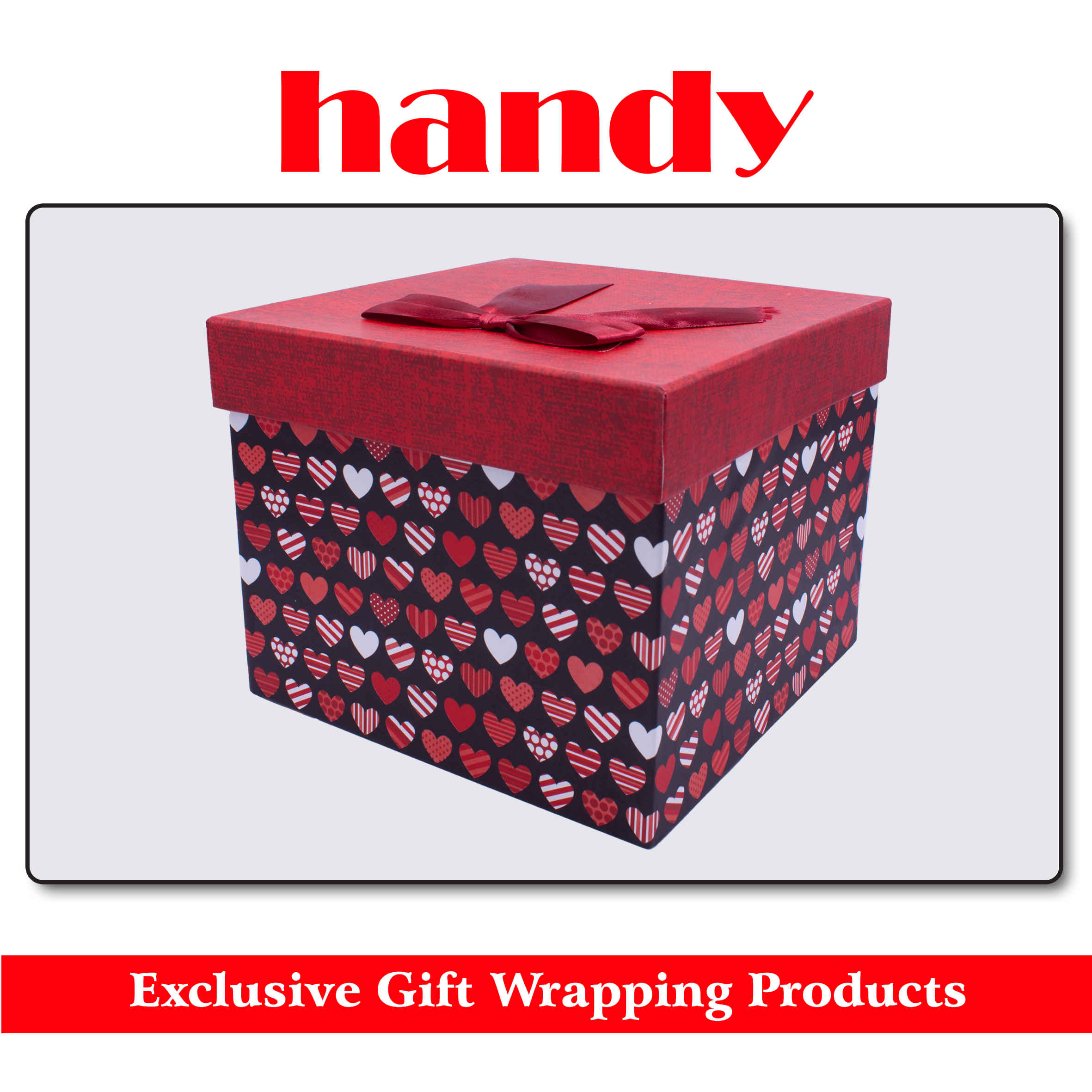 جعبه مربع بلند 5 سایز - طرح قلب