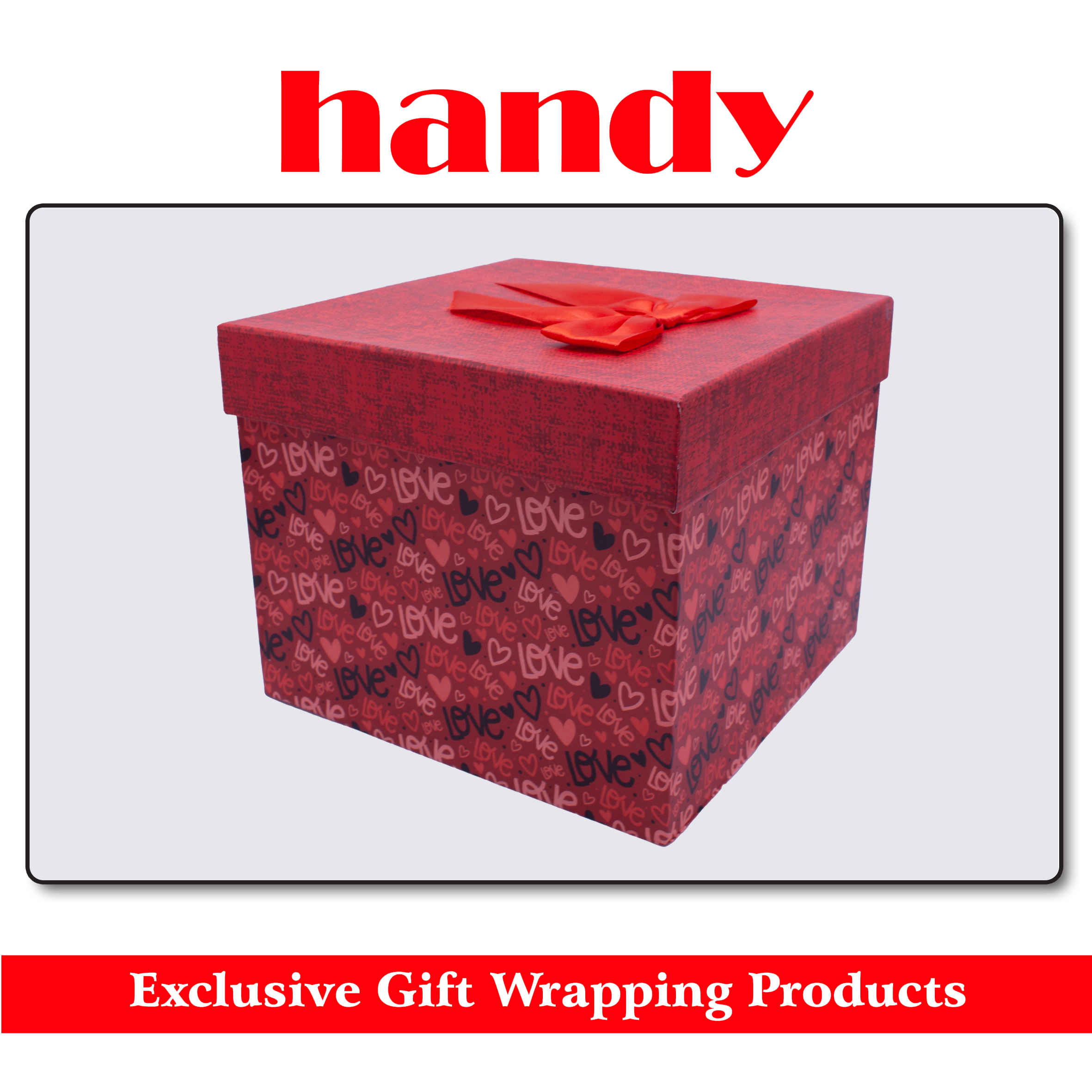 جعبه مربع بلند 5 سایز - طرح قلب