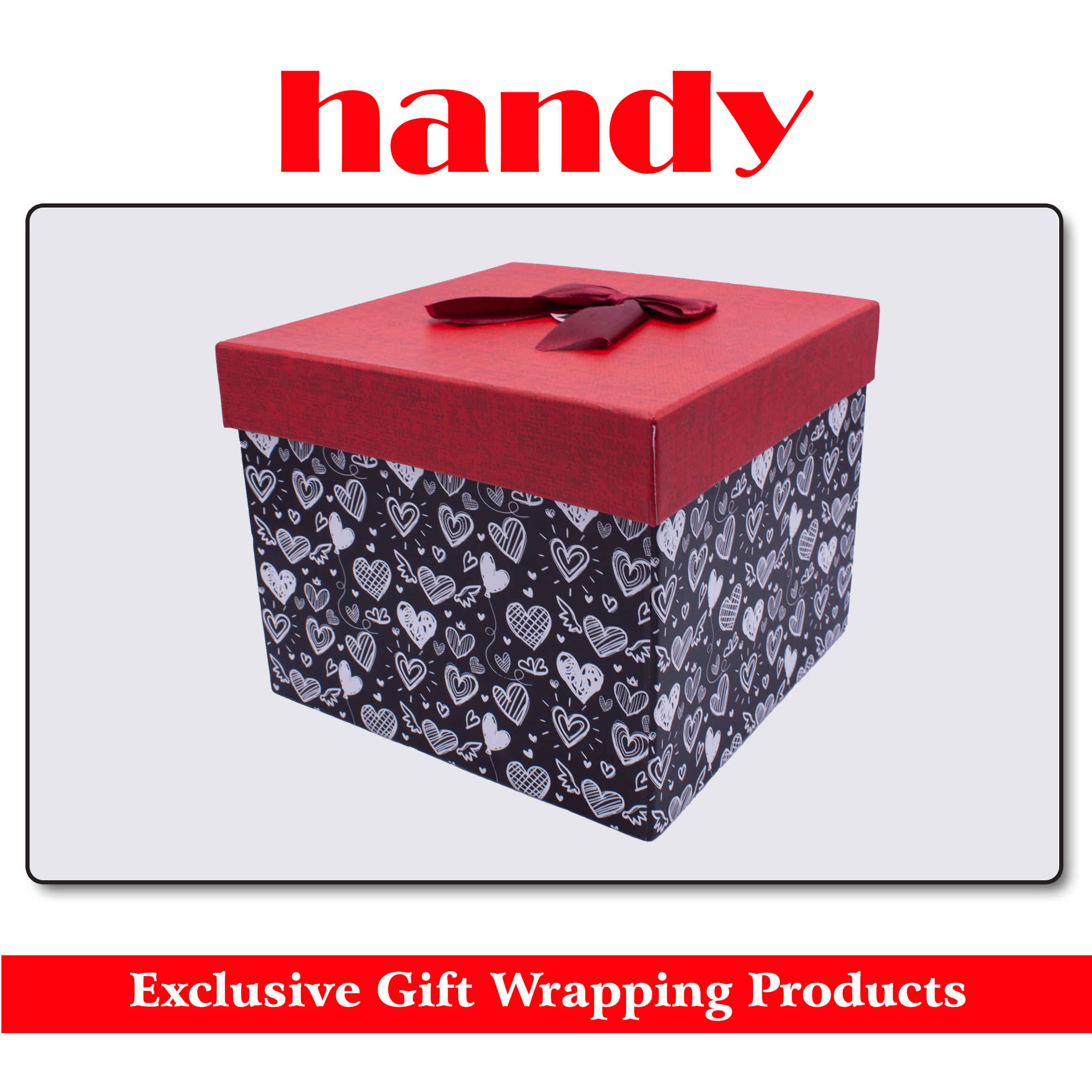 جعبه مربع بلند 5 سایز - طرح قلب