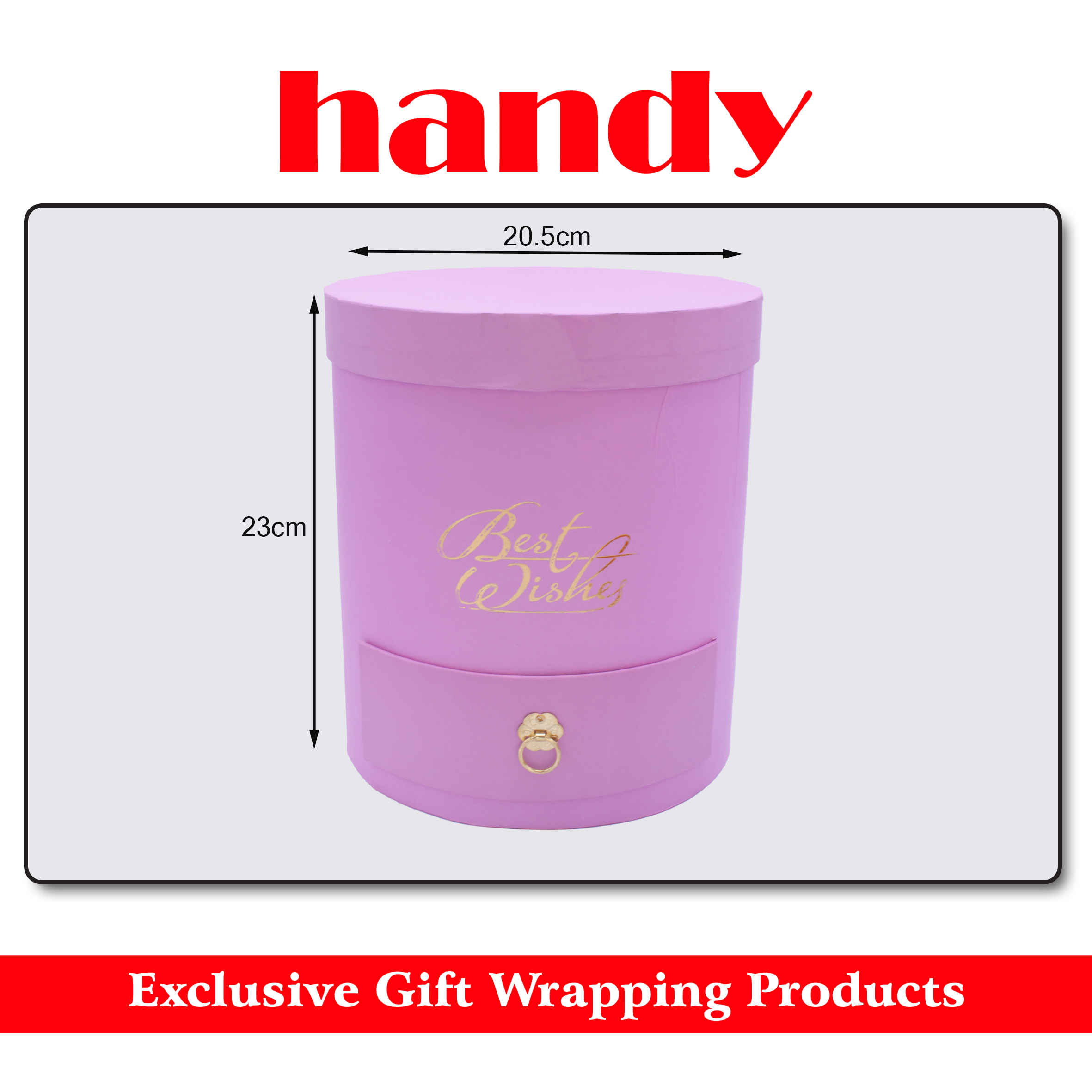 جعبه سورپرایزی استوانه کشودار - گلبهی