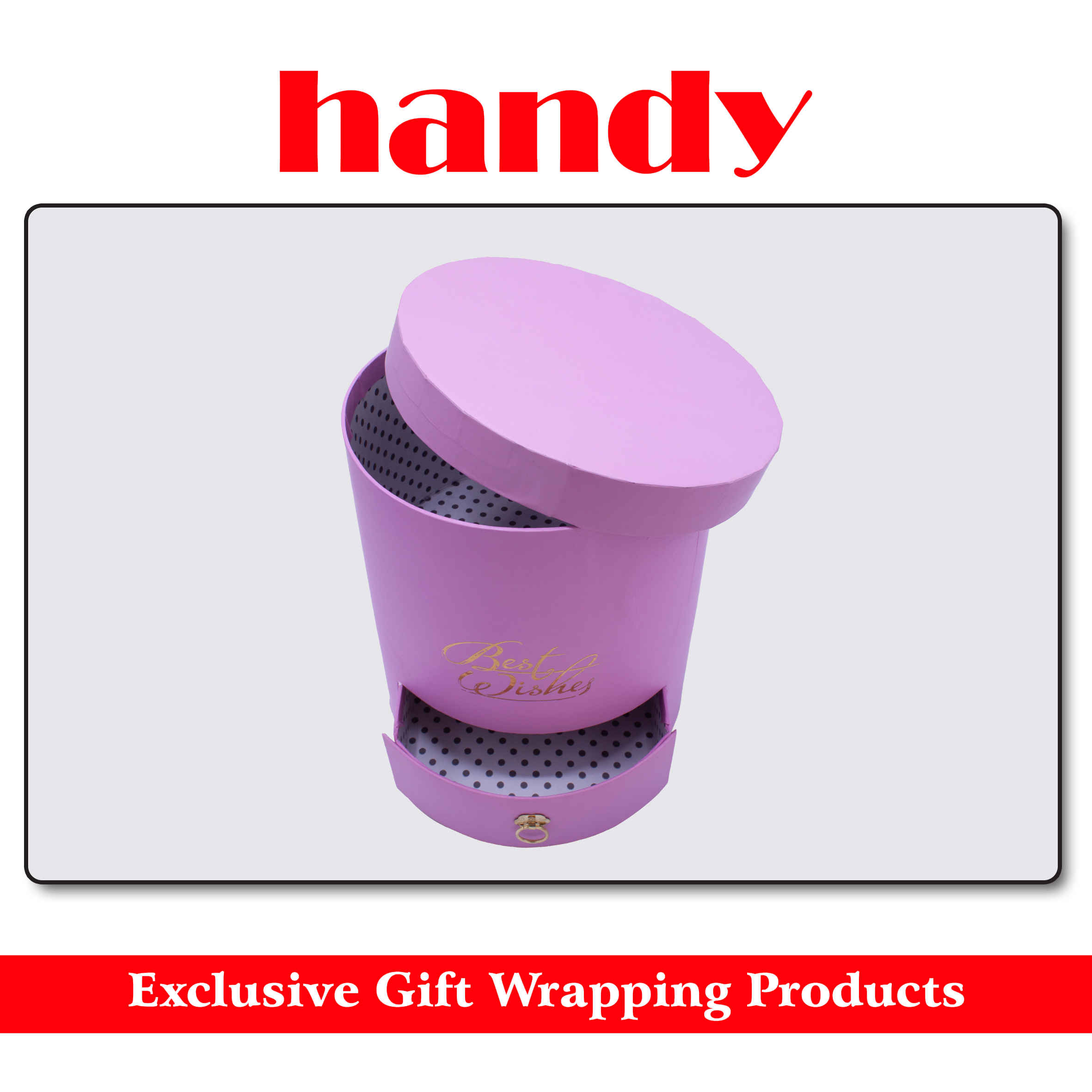 جعبه سورپرایزی استوانه کشودار - گلبهی