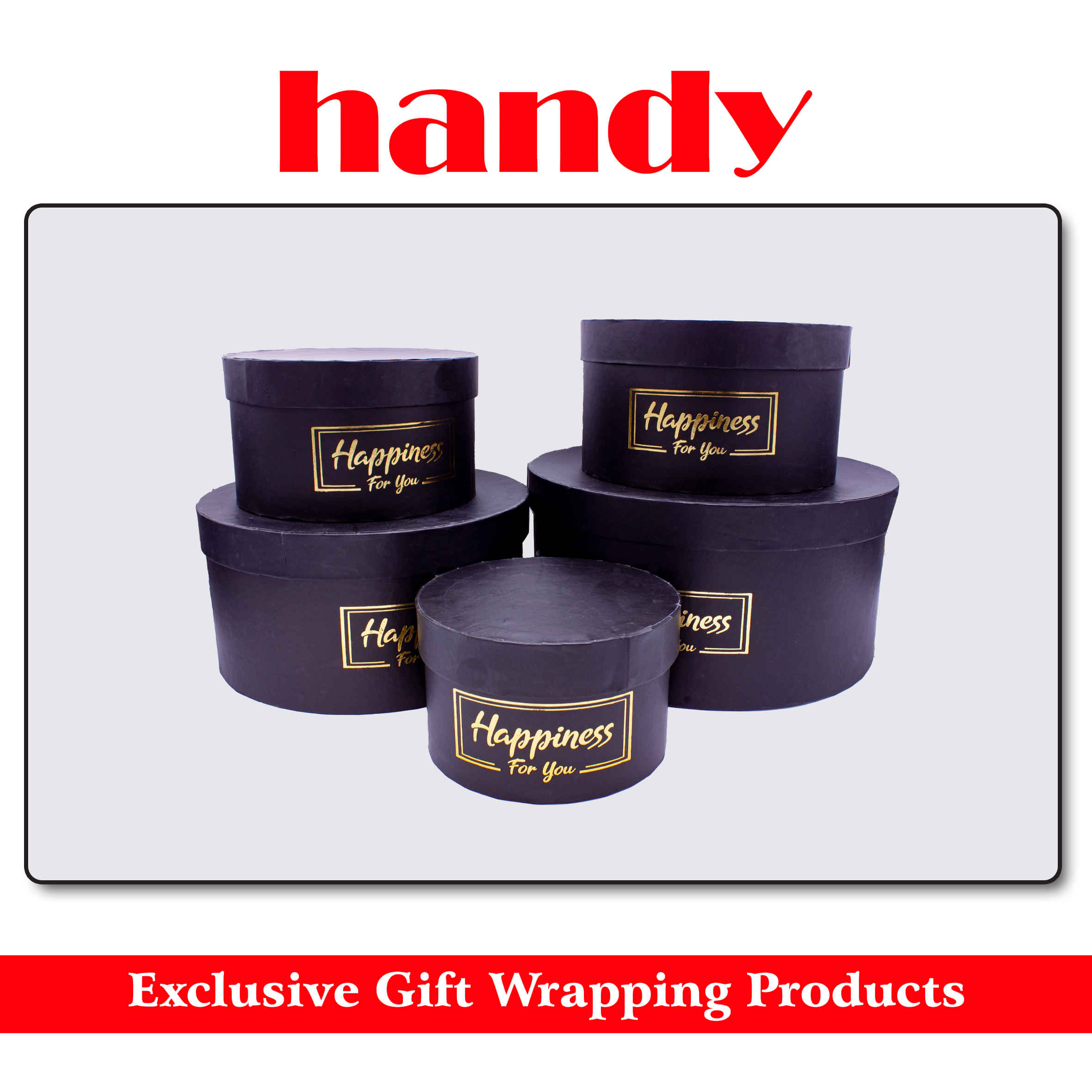 جعبه گرد 5 سایز - مشکی