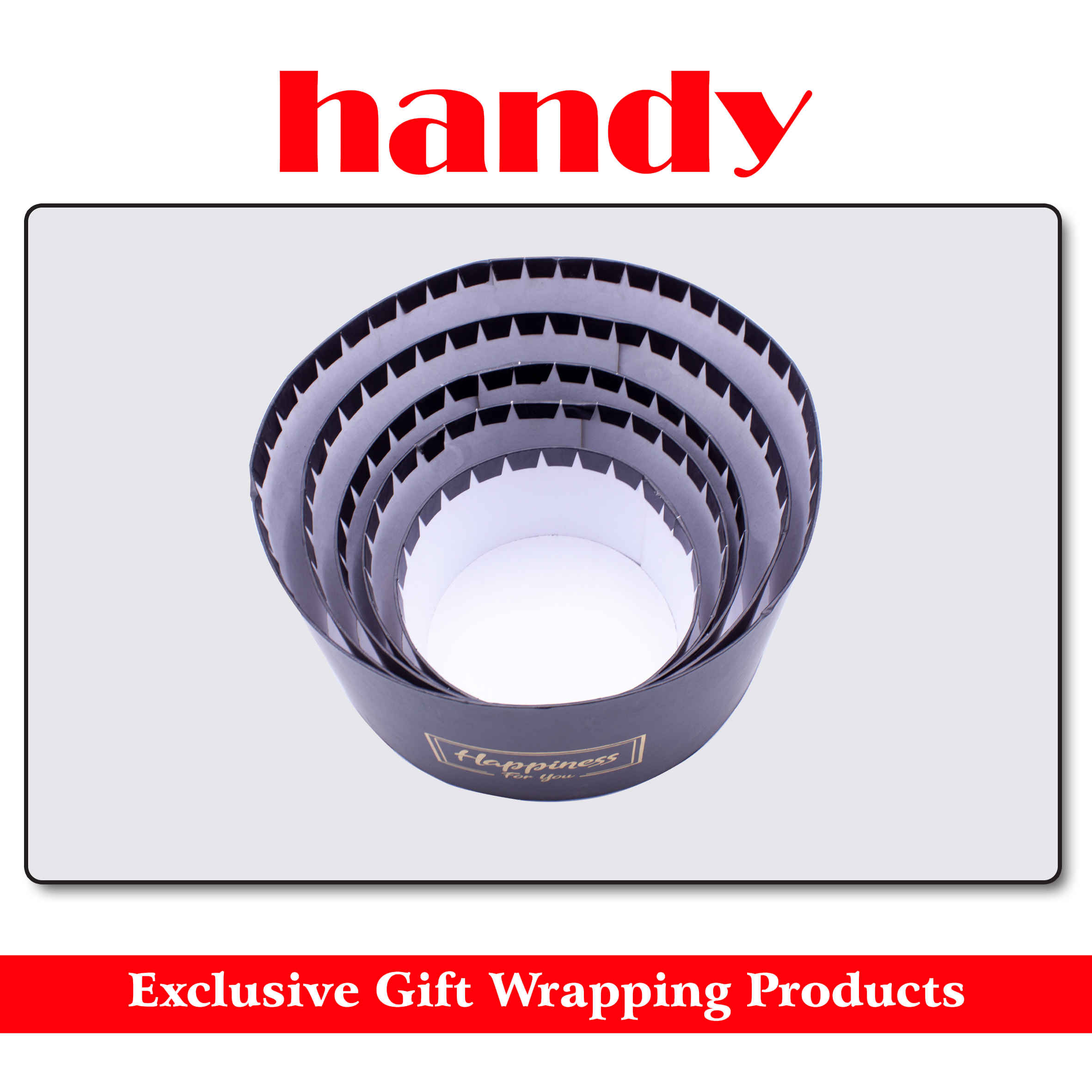 جعبه گرد 5 سایز - مشکی