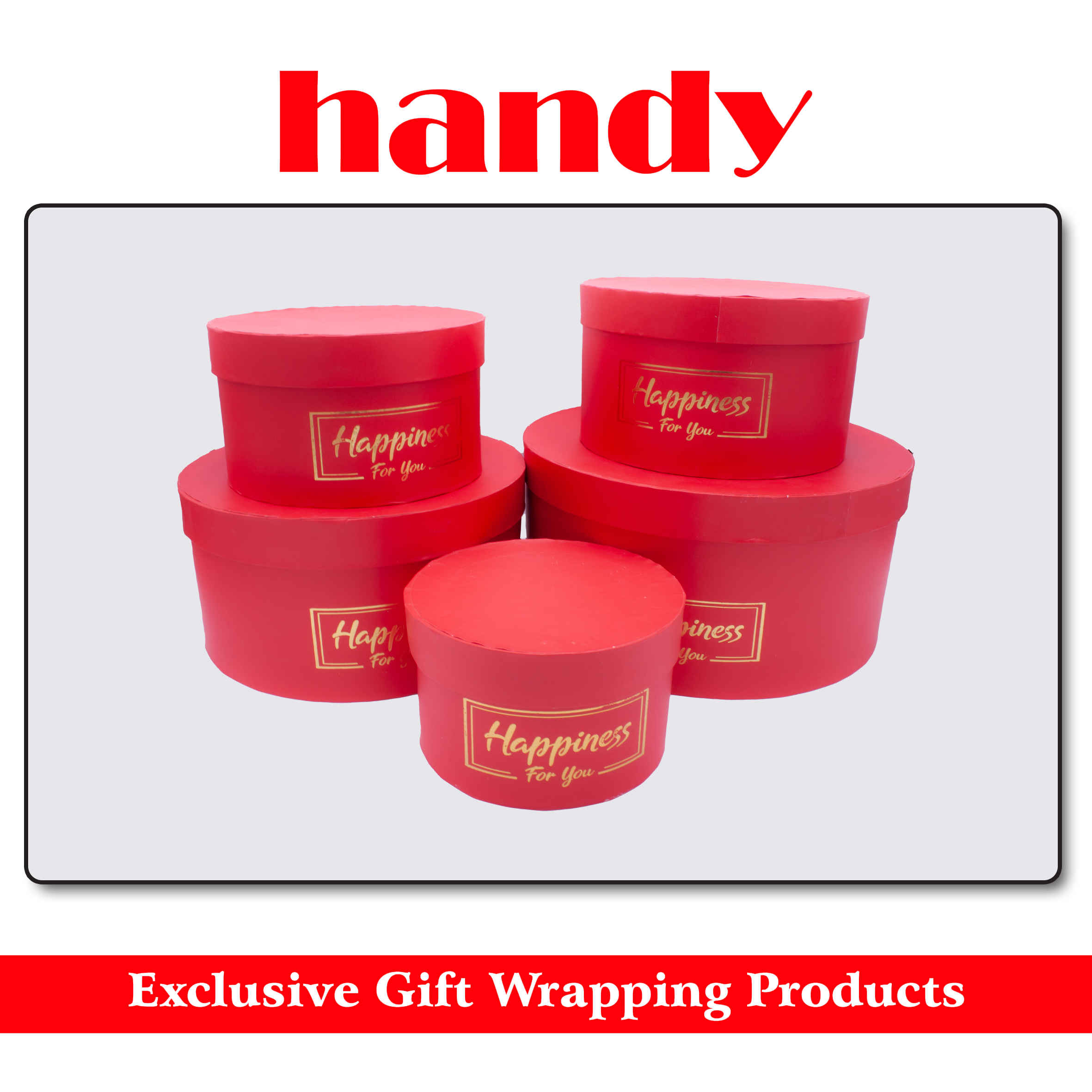 جعبه گرد 5 سایز - قرمز