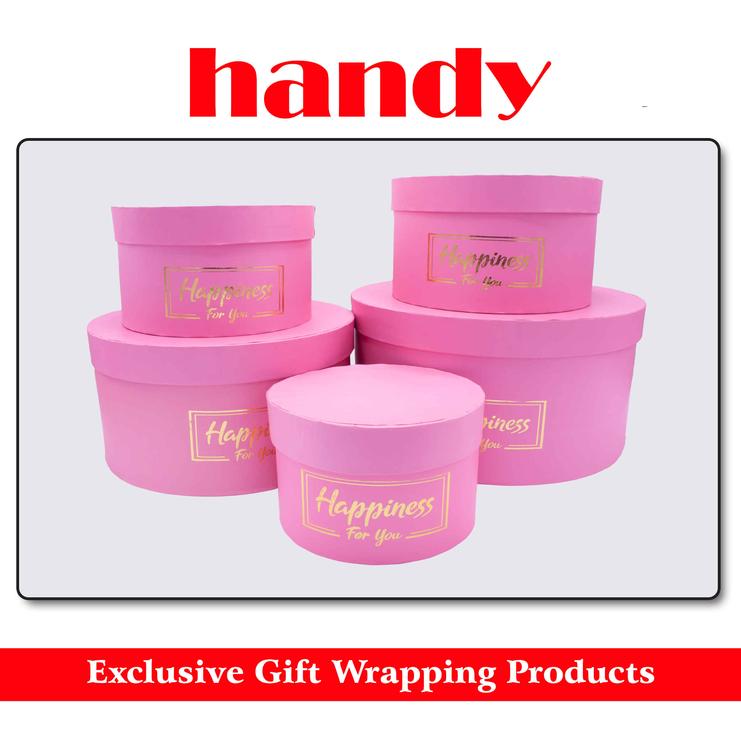 جعبه گرد 5 سایز - صورتی