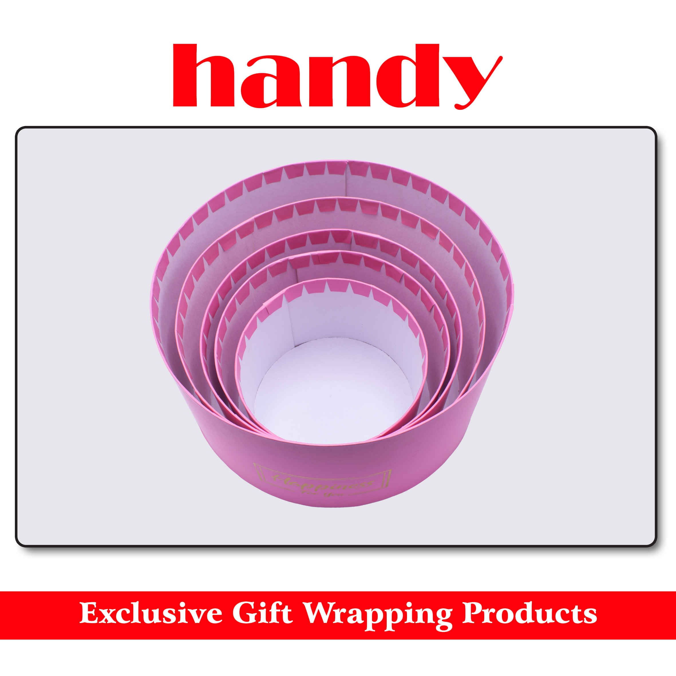 جعبه گرد 5 سایز - صورتی