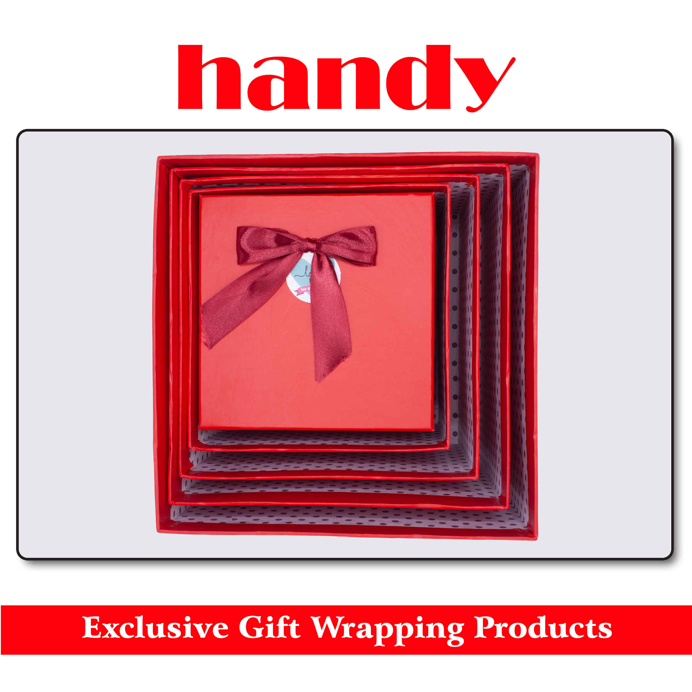 جعبه مربع بلند 5 سایز - قرمز