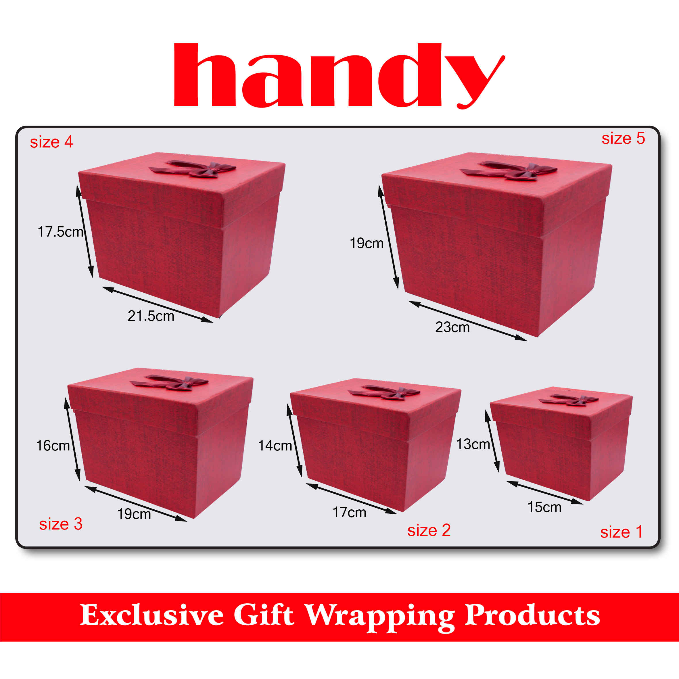 جعبه مربع بلند 5 سایز - قرمز ترامدار
