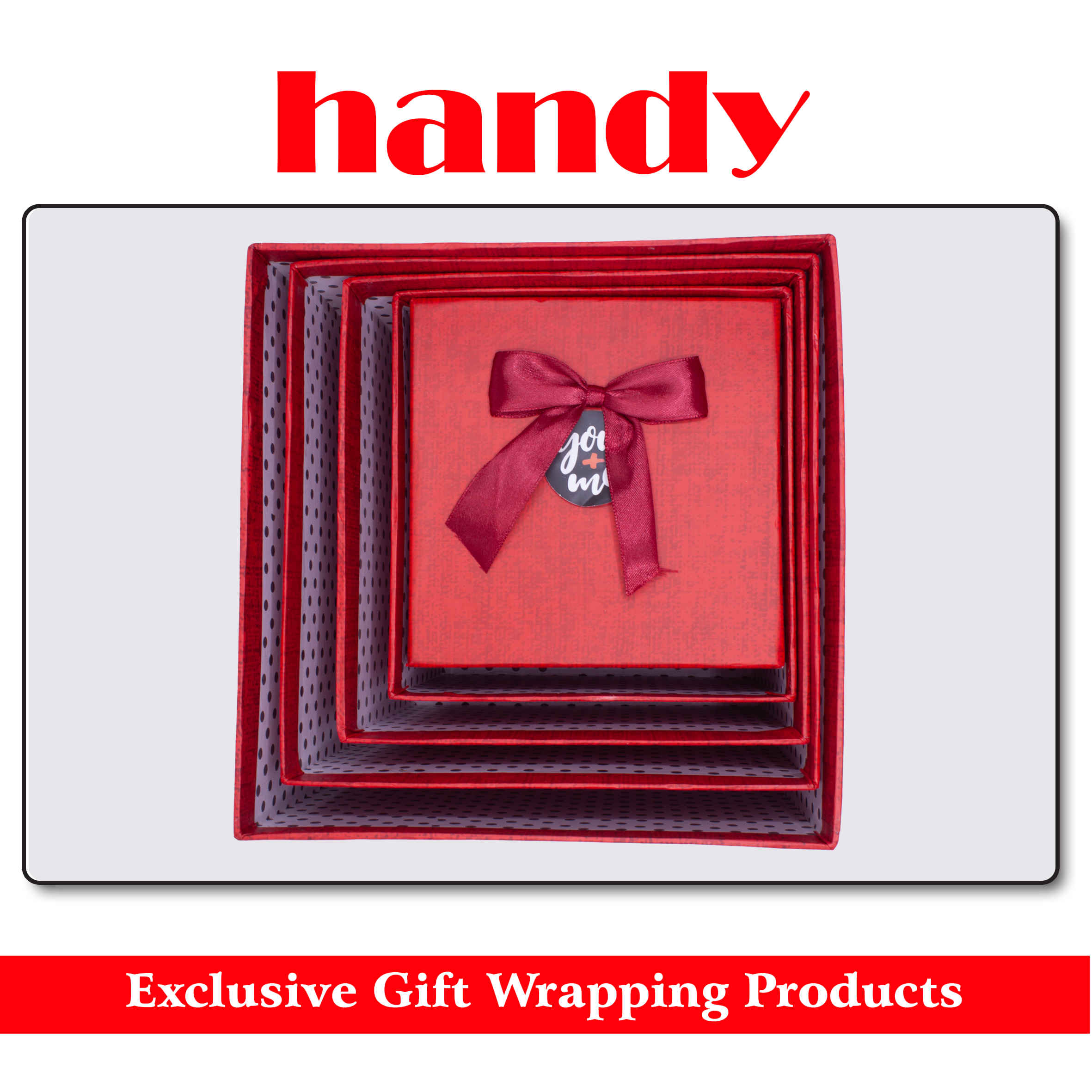 جعبه مربع بلند 5 سایز - قرمز ترامدار