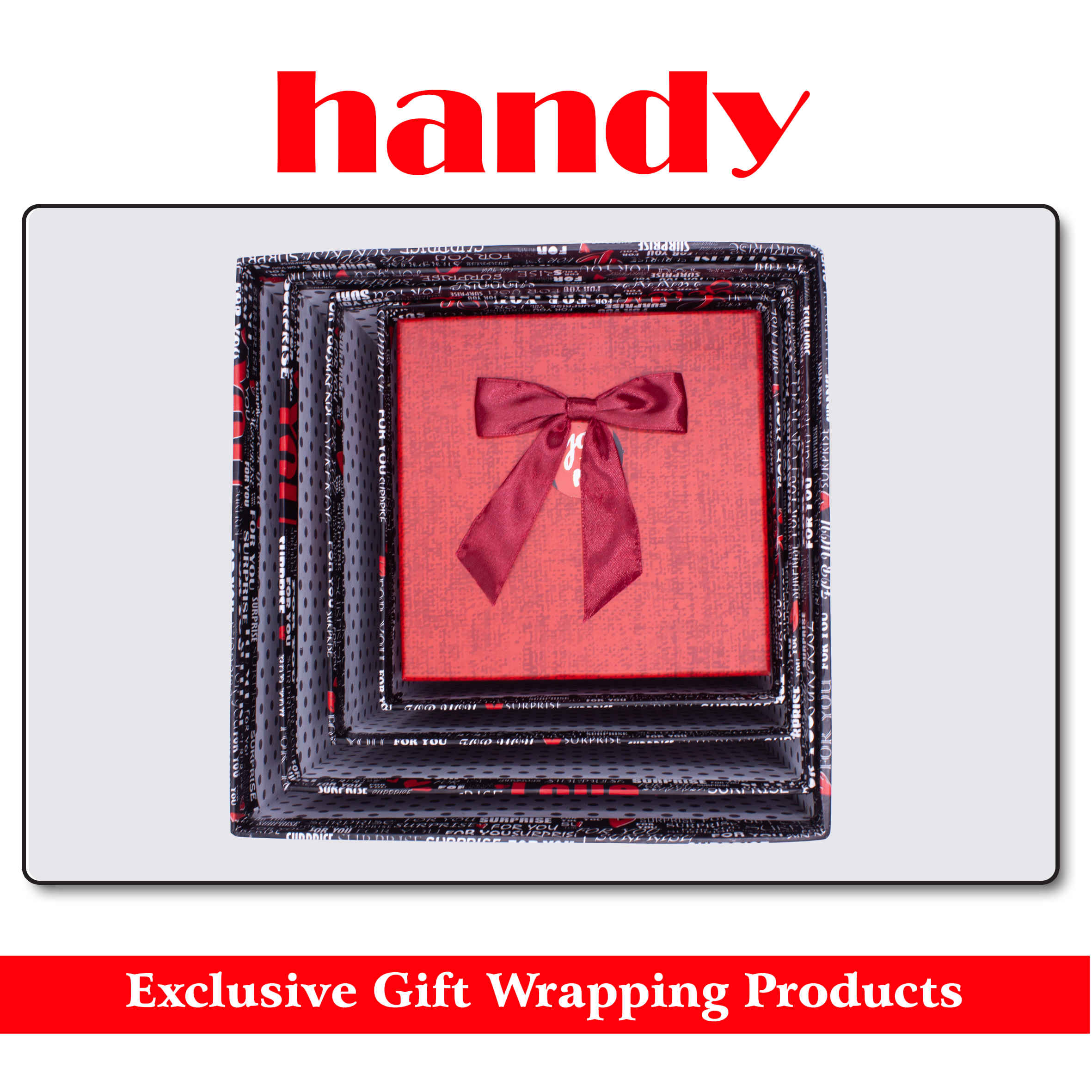 جعبه مربع بلند 5 سایز - طرح روزنامه