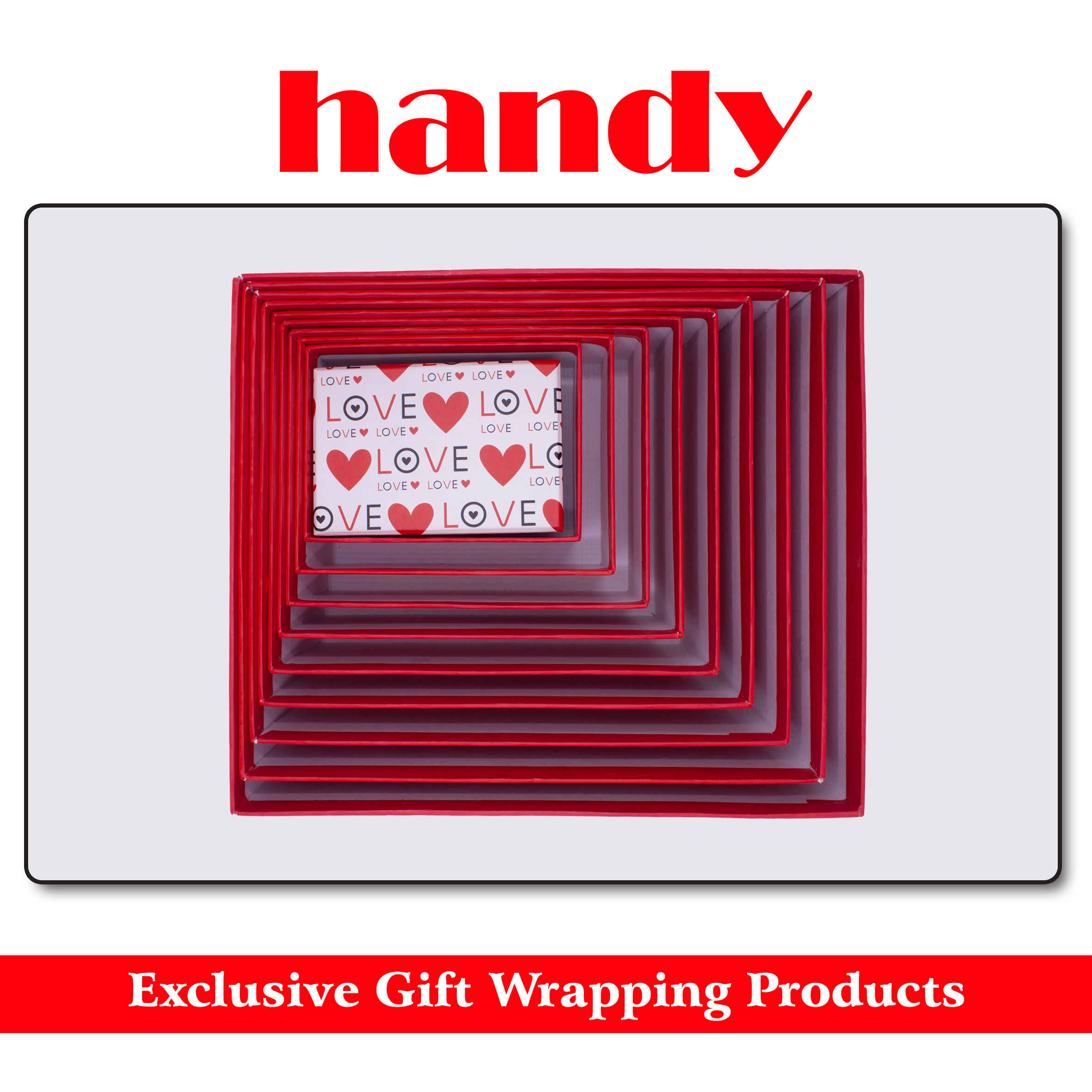 جعبه مستطیل مدیوم 10 سایز - طرح قلب