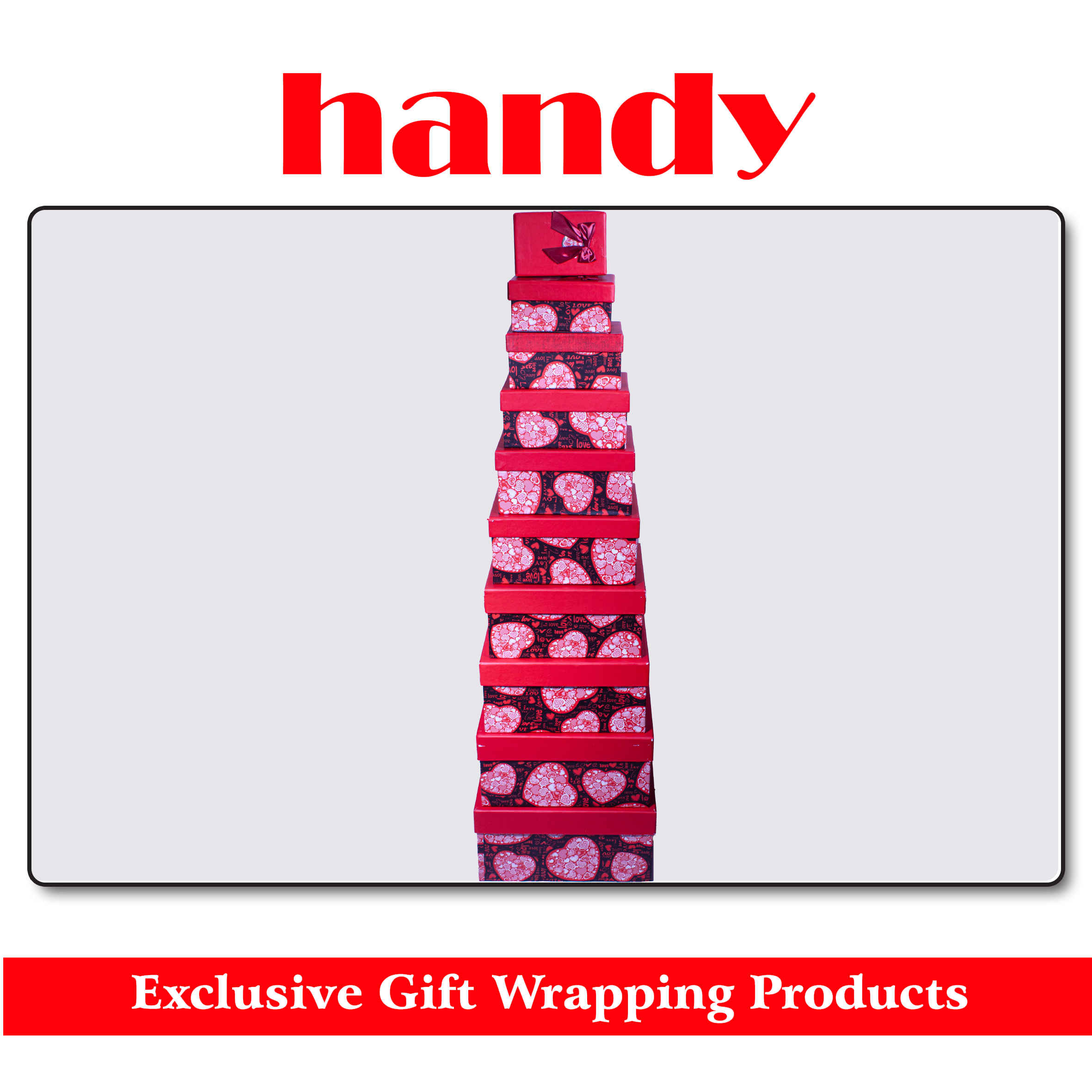 جعبه مستطیل مدیوم 10 سایز - طرح قلب