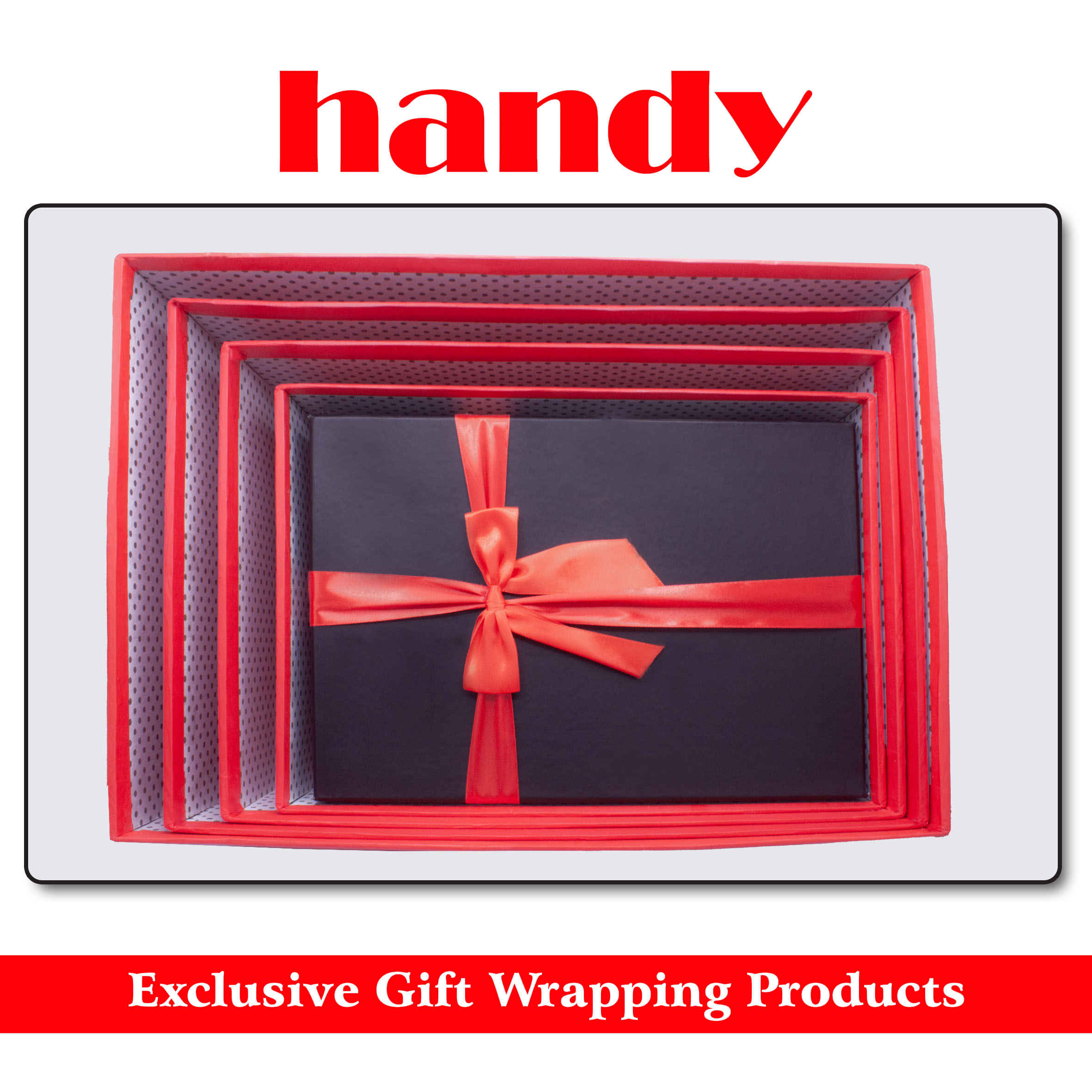 جعبه مستطیل مگا سایز 5 تکه - مشکی قرمز