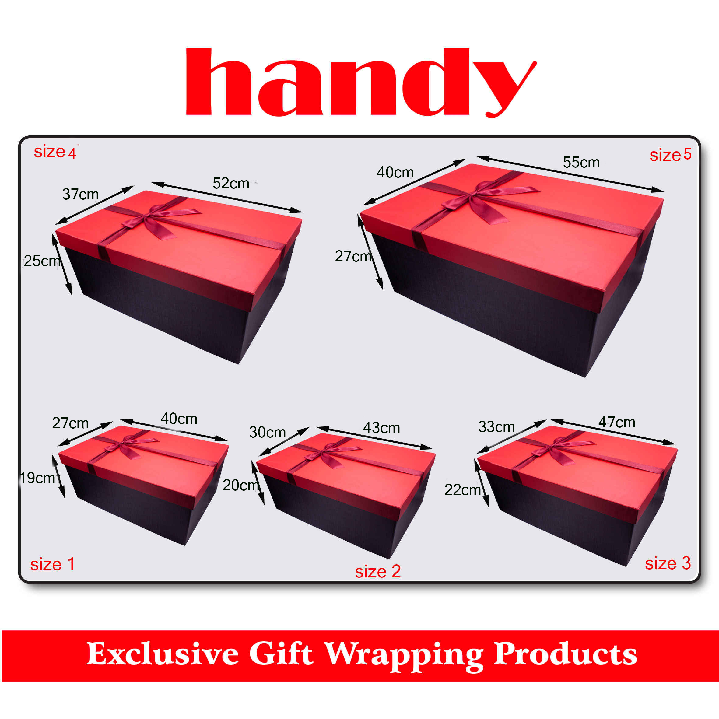 جعبه مستطیل مگا سایز 5 تکه - قرمز مشکی