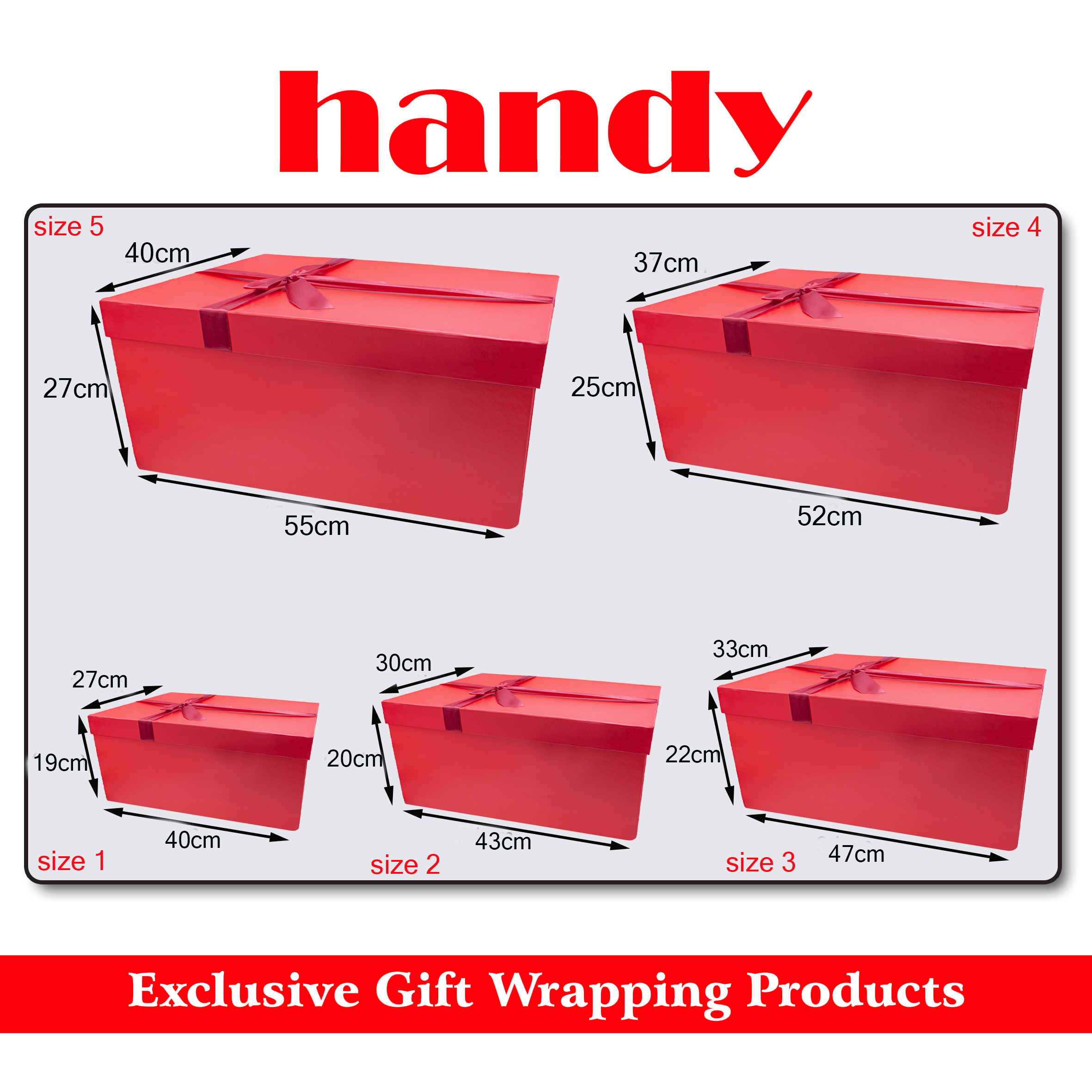 جعبه مستطیل مگا سایز 5 تکه - قرمز