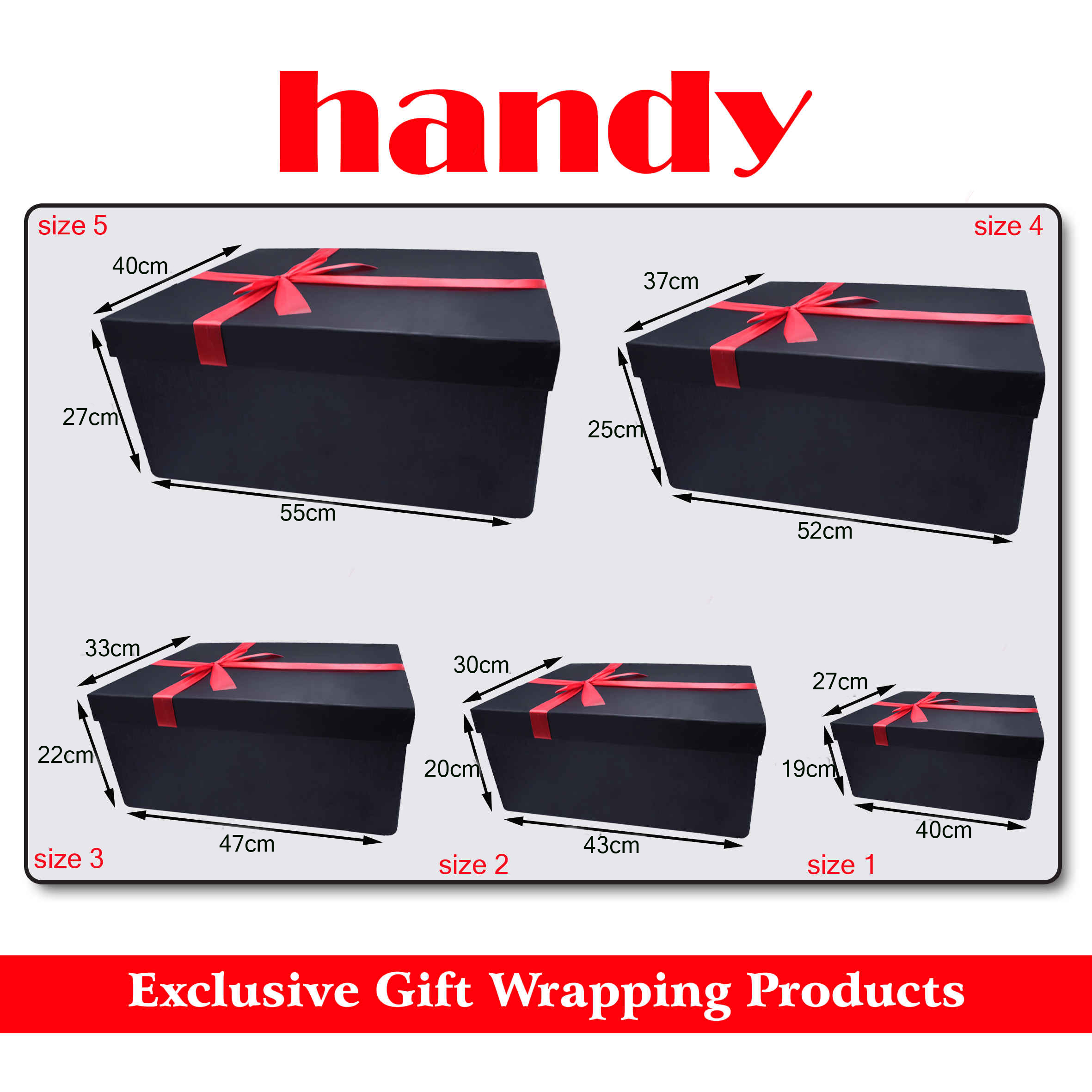 جعبه مستطیل مگا سایز 5 تکه - مشکی