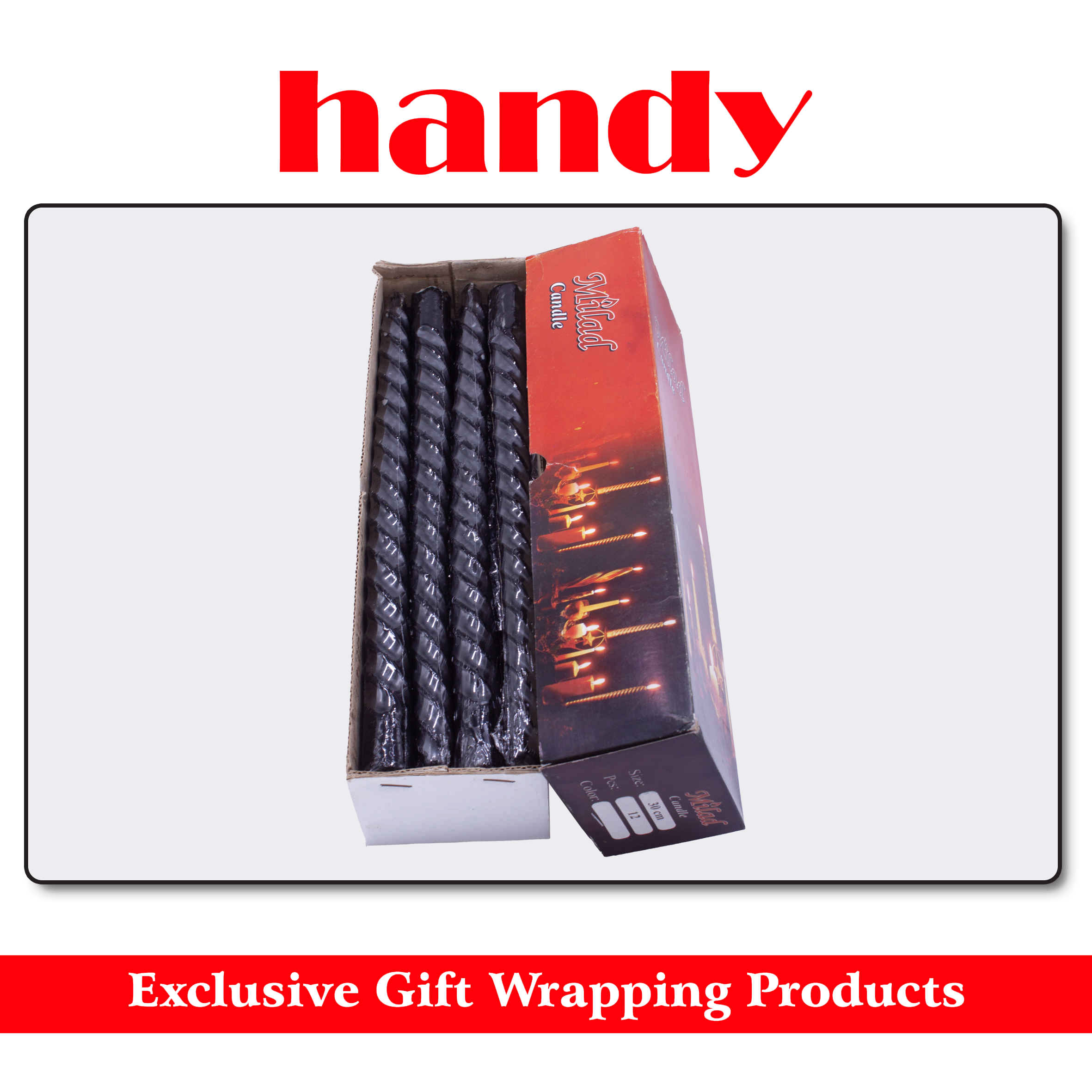 شمع پیچ 30 سانت - مشکی