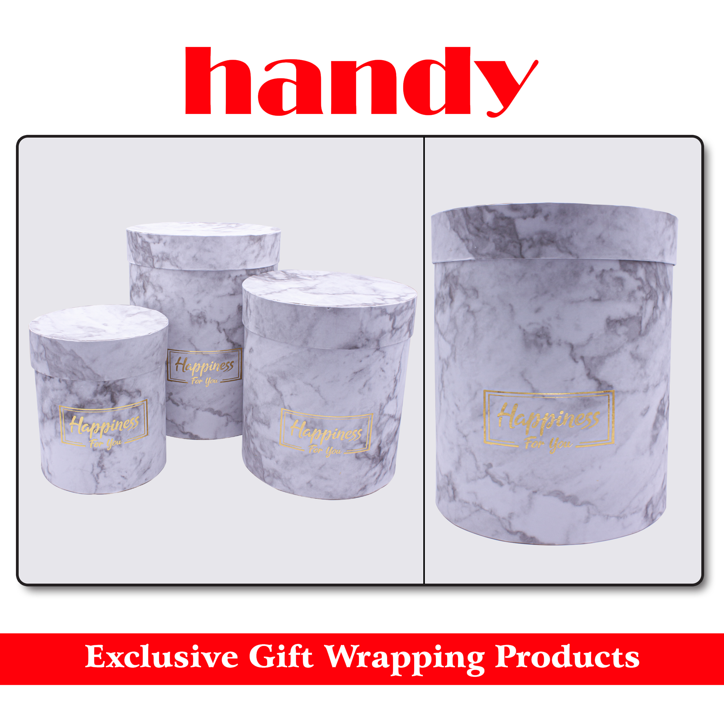 باکس گل استوانه 3 سایز -طرح سنگ