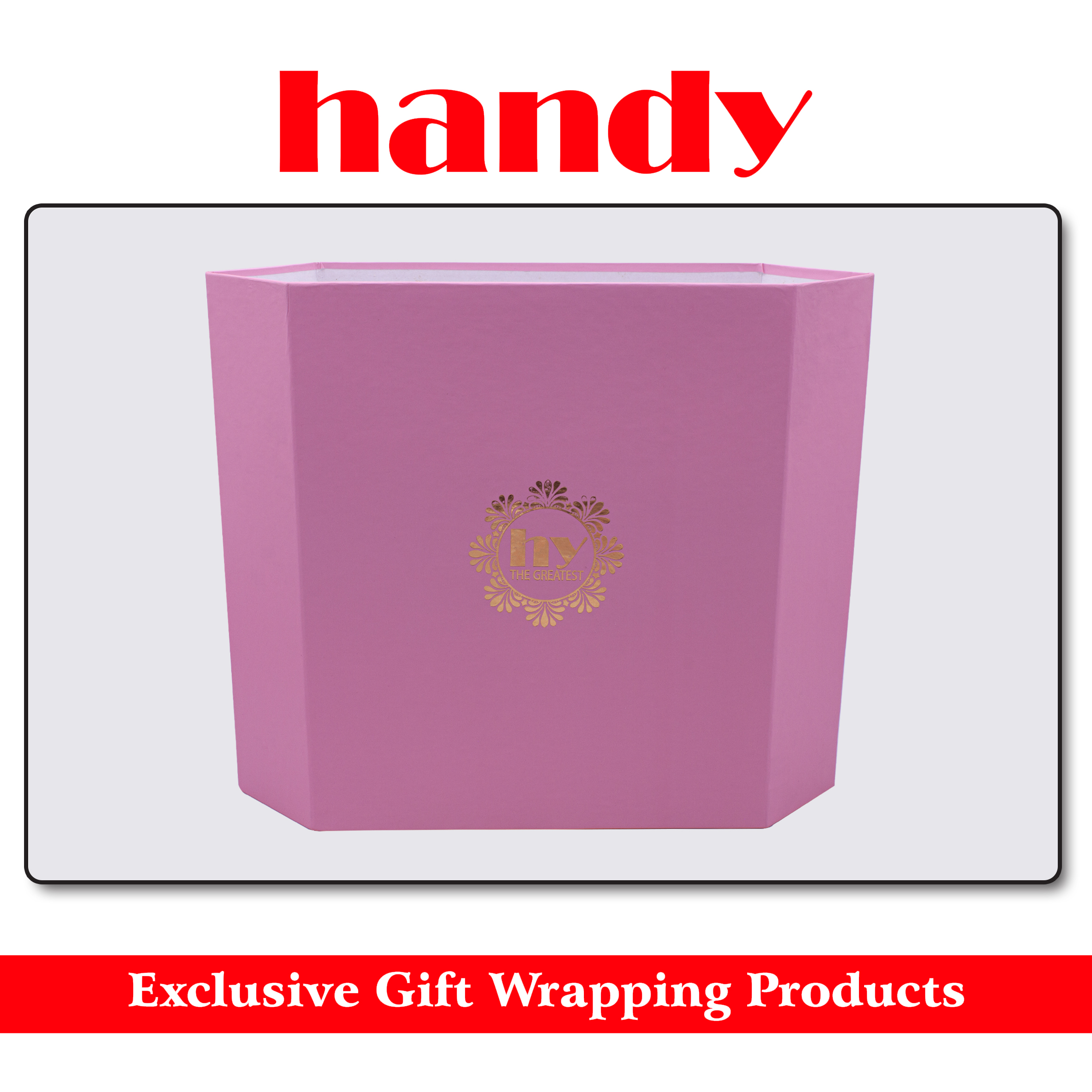 باکس گل شش ضلعی سایز 2 - صورتی