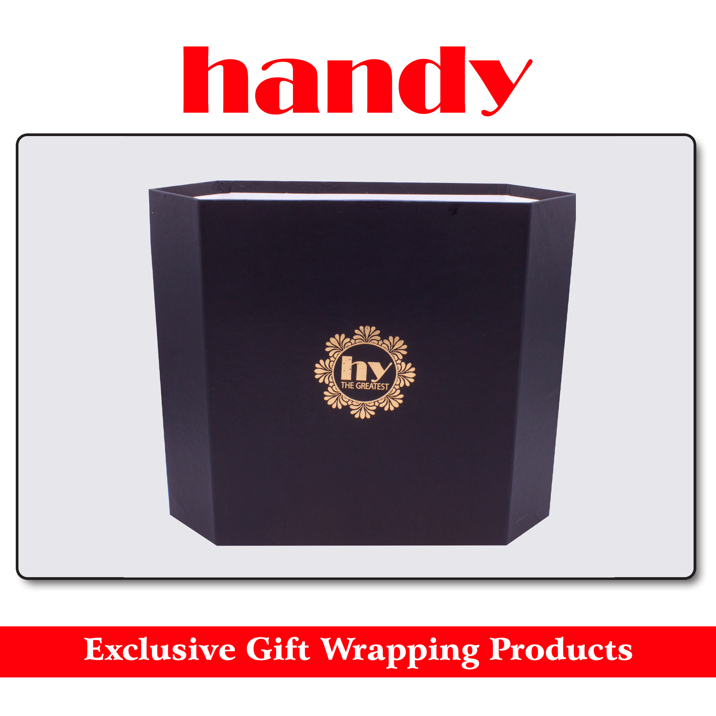 باکس گل شش ضلعی سایز 2 -مشکی