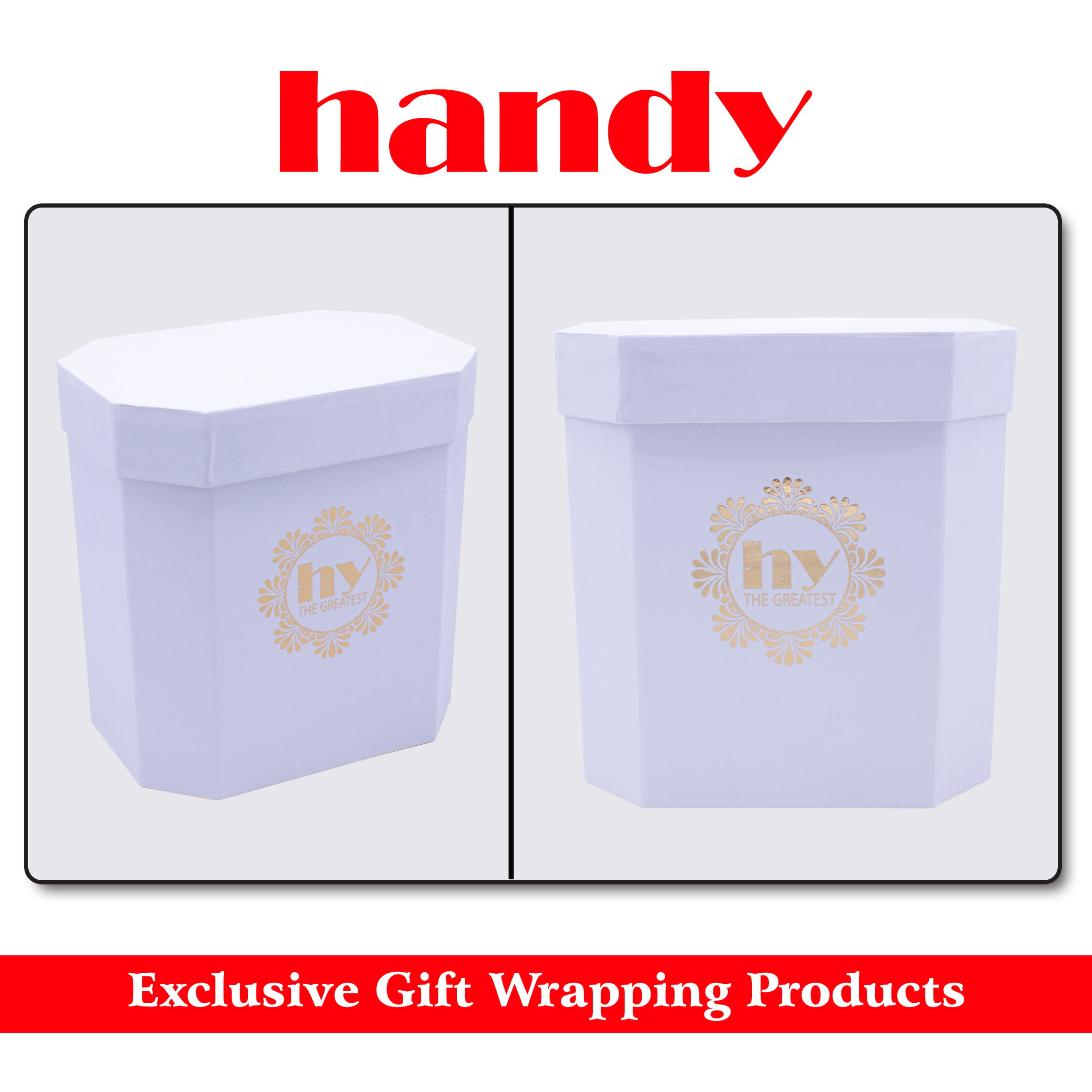 باکس گل هشت ضلعی - سفید