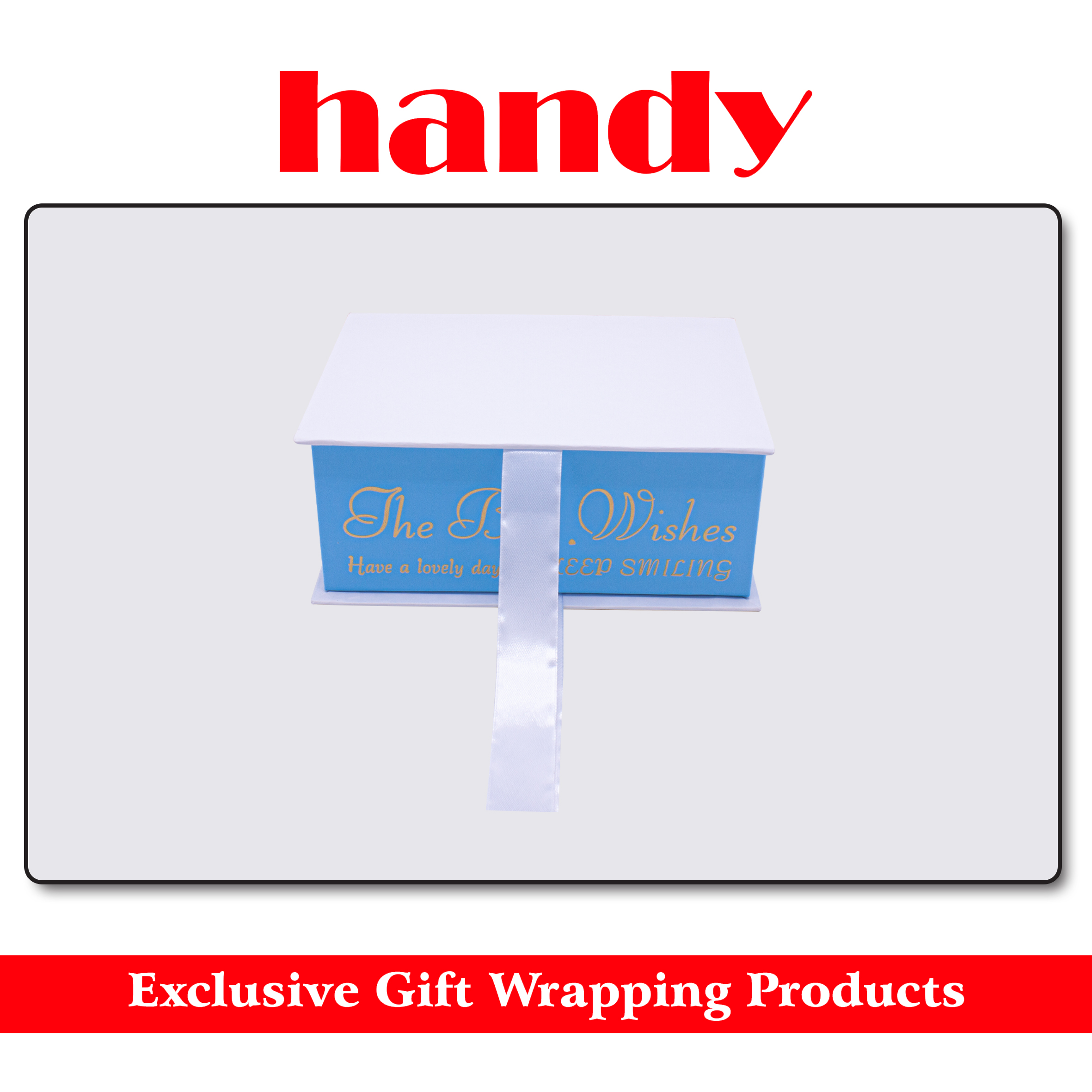 باکس گل کتابی مستطیل سایز 2 - سفید آبی