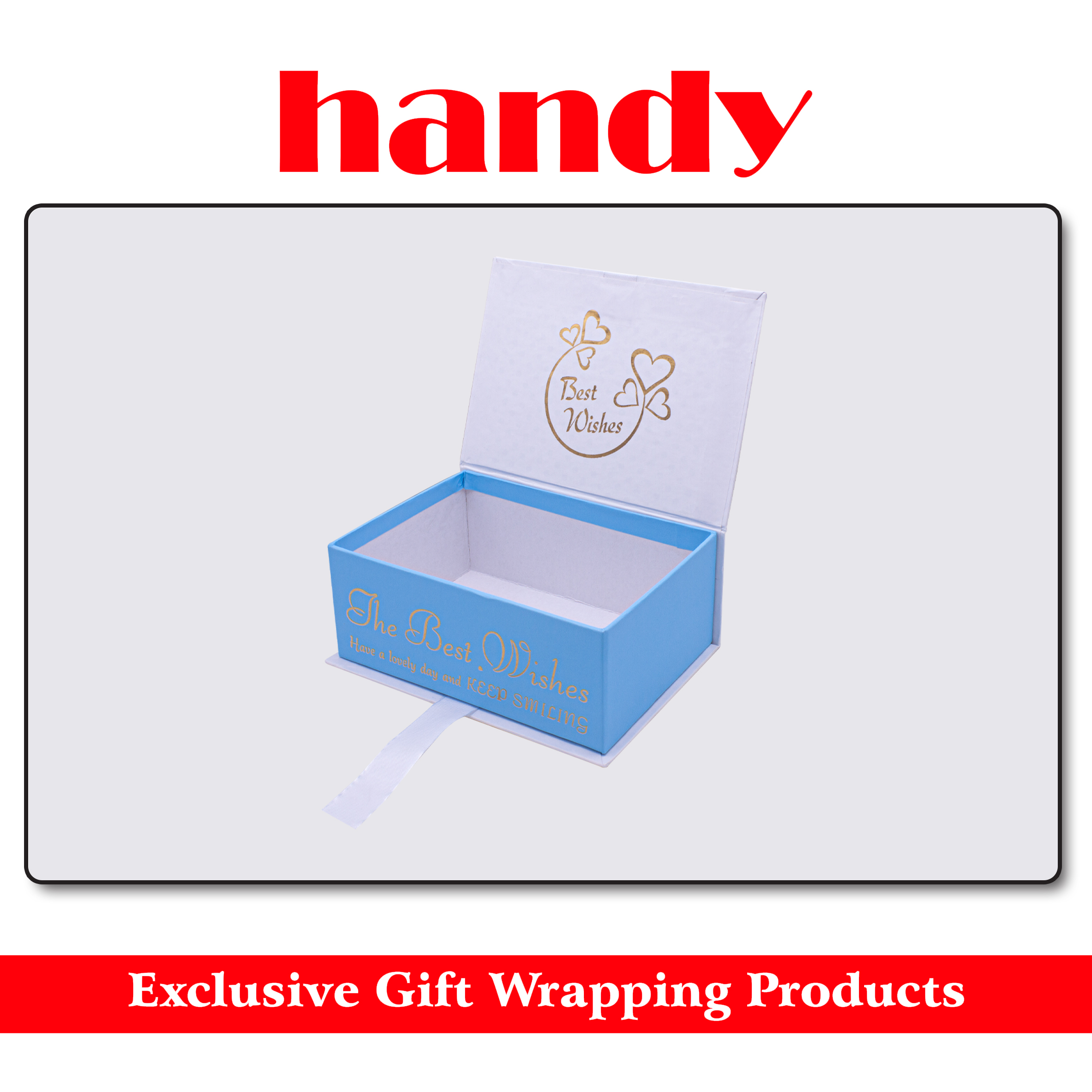 باکس گل کتابی مستطیل سایز 2 - سفید آبی