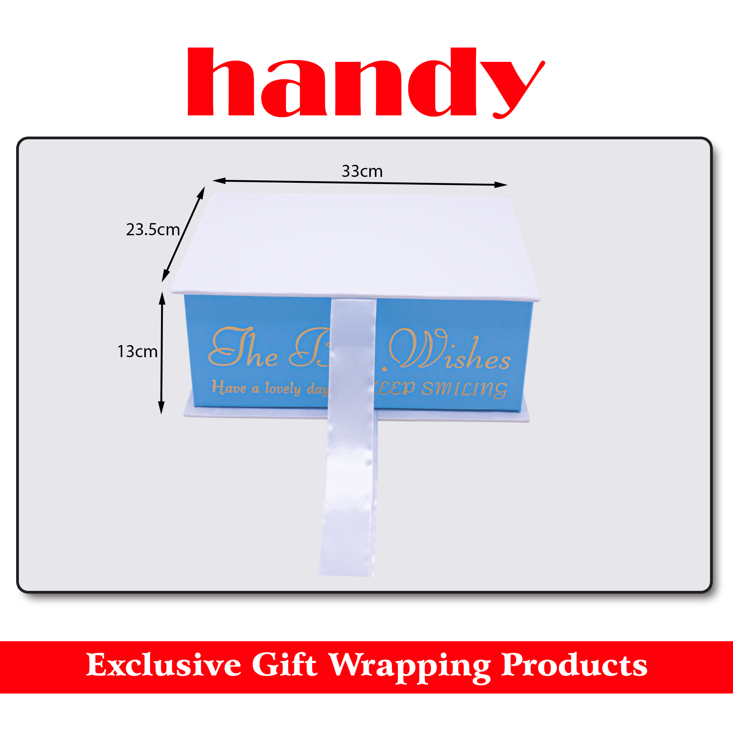 باکس گل کتابی مستطیل سایز 3 - سفید آبی